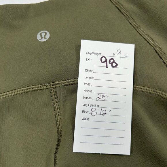 Lululemon Train Times 7/8 Pants 25" Inseam Olive Green Size 6 - Picture 8 of 8